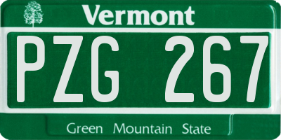 VT license plate PZG267