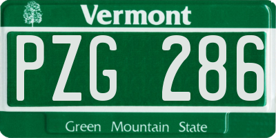 VT license plate PZG286