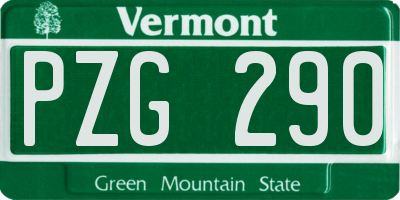 VT license plate PZG290