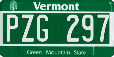 VT license plate PZG297