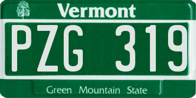 VT license plate PZG319