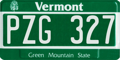 VT license plate PZG327