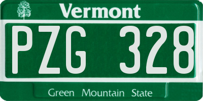 VT license plate PZG328