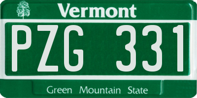 VT license plate PZG331