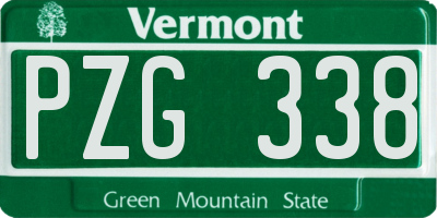 VT license plate PZG338