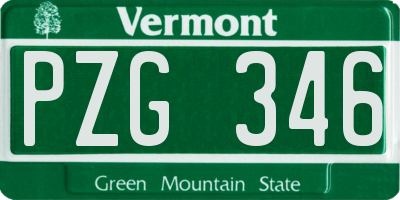 VT license plate PZG346