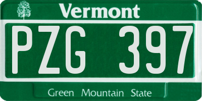 VT license plate PZG397