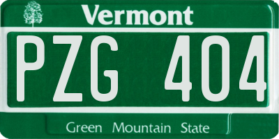 VT license plate PZG404