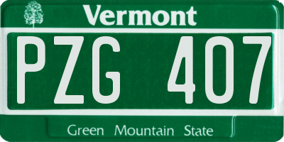 VT license plate PZG407