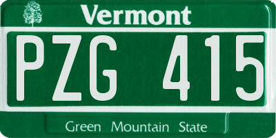 VT license plate PZG415