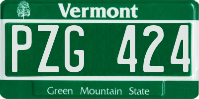 VT license plate PZG424
