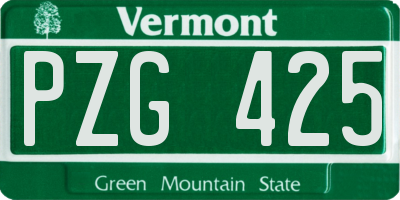 VT license plate PZG425