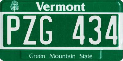 VT license plate PZG434