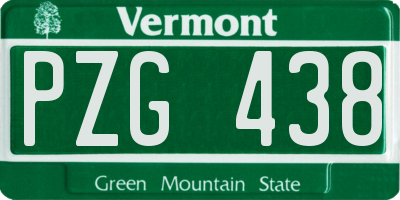 VT license plate PZG438