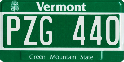 VT license plate PZG440