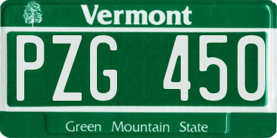 VT license plate PZG450