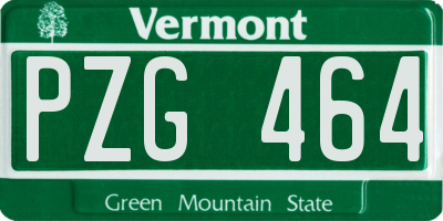 VT license plate PZG464