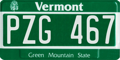 VT license plate PZG467