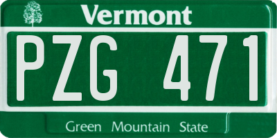 VT license plate PZG471