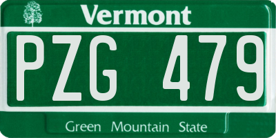 VT license plate PZG479