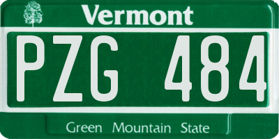 VT license plate PZG484