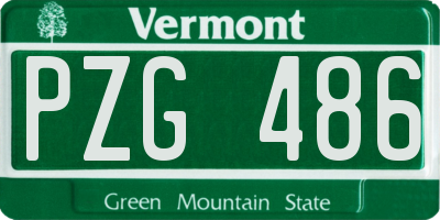 VT license plate PZG486