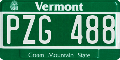 VT license plate PZG488