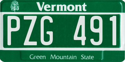 VT license plate PZG491