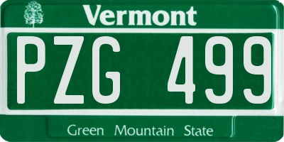 VT license plate PZG499