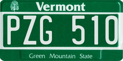 VT license plate PZG510