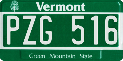 VT license plate PZG516