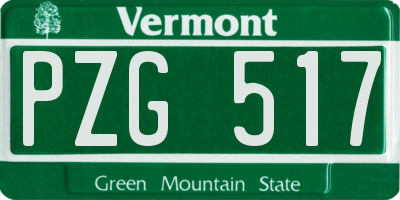 VT license plate PZG517