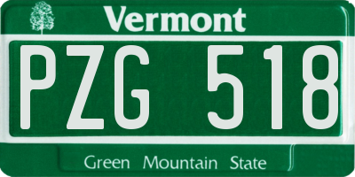 VT license plate PZG518