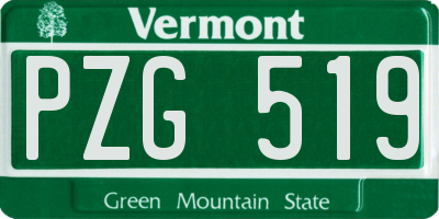 VT license plate PZG519