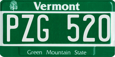 VT license plate PZG520