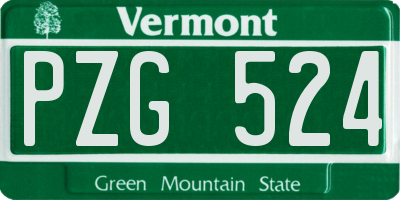 VT license plate PZG524