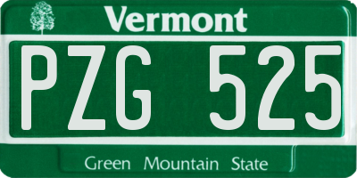 VT license plate PZG525