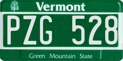 VT license plate PZG528