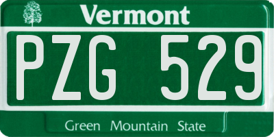 VT license plate PZG529