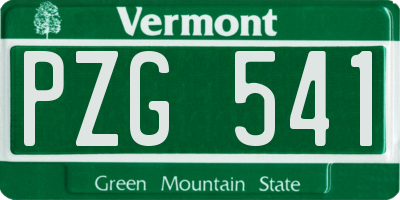 VT license plate PZG541