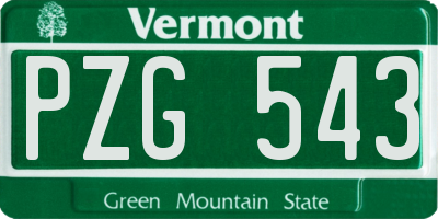 VT license plate PZG543