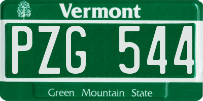 VT license plate PZG544