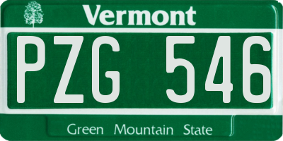 VT license plate PZG546