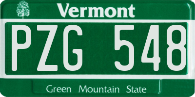VT license plate PZG548