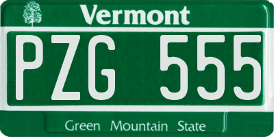 VT license plate PZG555