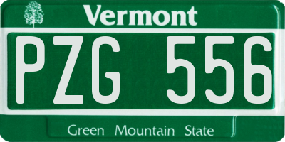 VT license plate PZG556