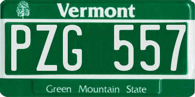 VT license plate PZG557
