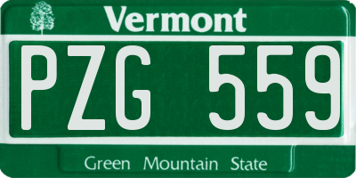 VT license plate PZG559