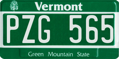 VT license plate PZG565