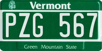 VT license plate PZG567
